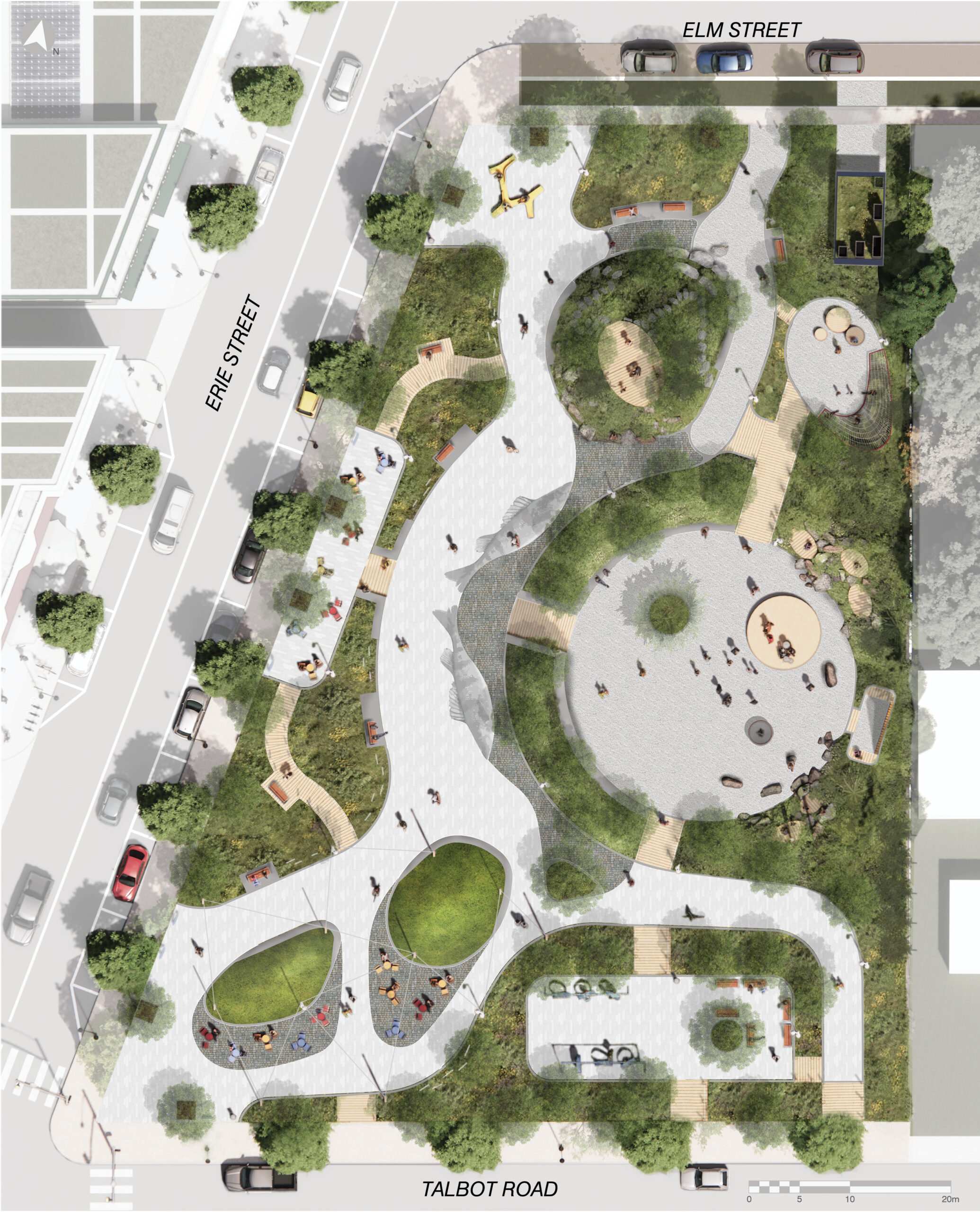Rendered plan view of the proposed park